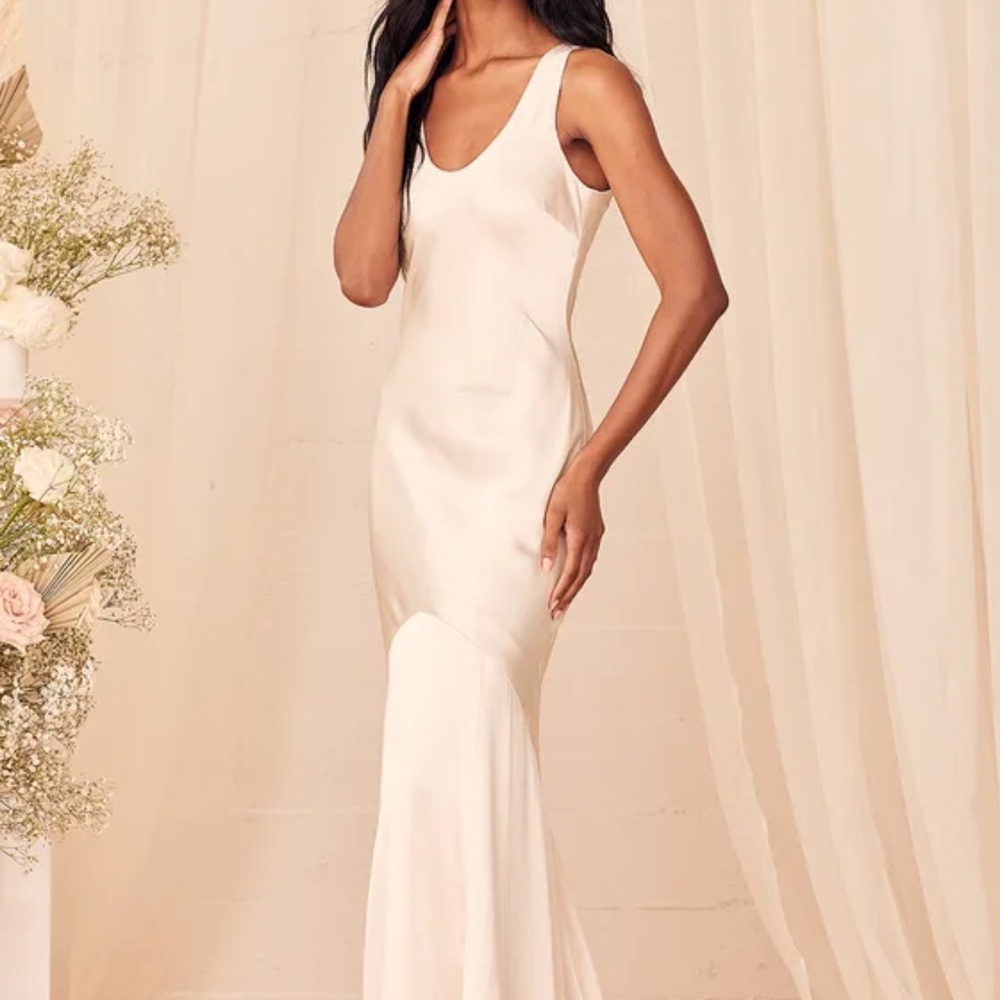 Lulus Elegant Cream Sleeveless Dress - Picture 3 of 5